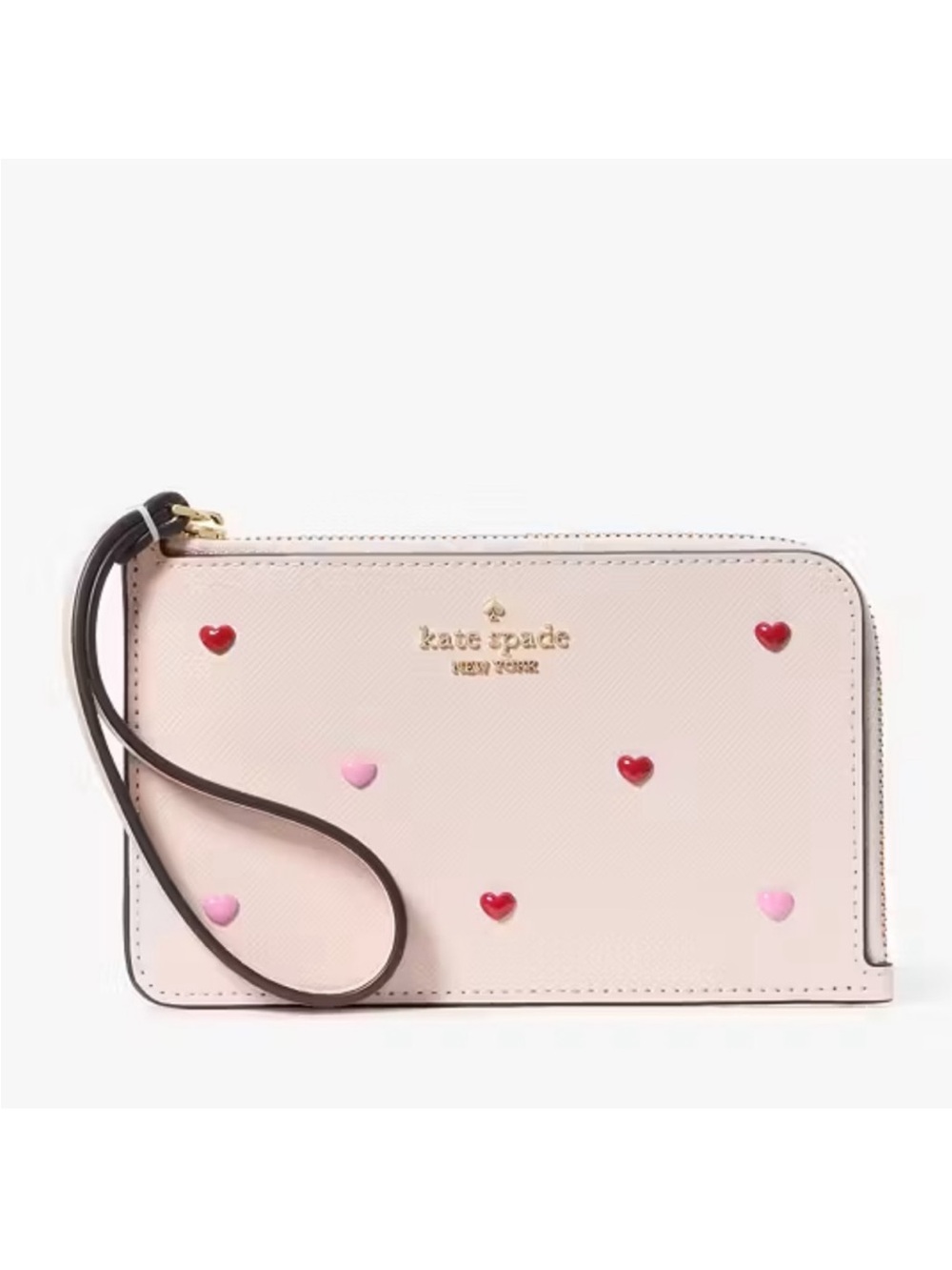 Nwt Kate Spade of New York heart, stud, powdered Lucy wristlet